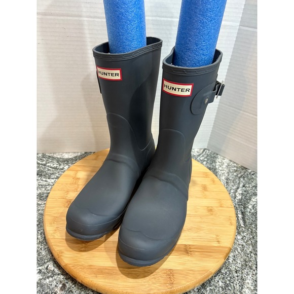 Hunter Womens Matte Gray Adjustable Buckle Rain Boots Size US 9 - Picture 1 of 9